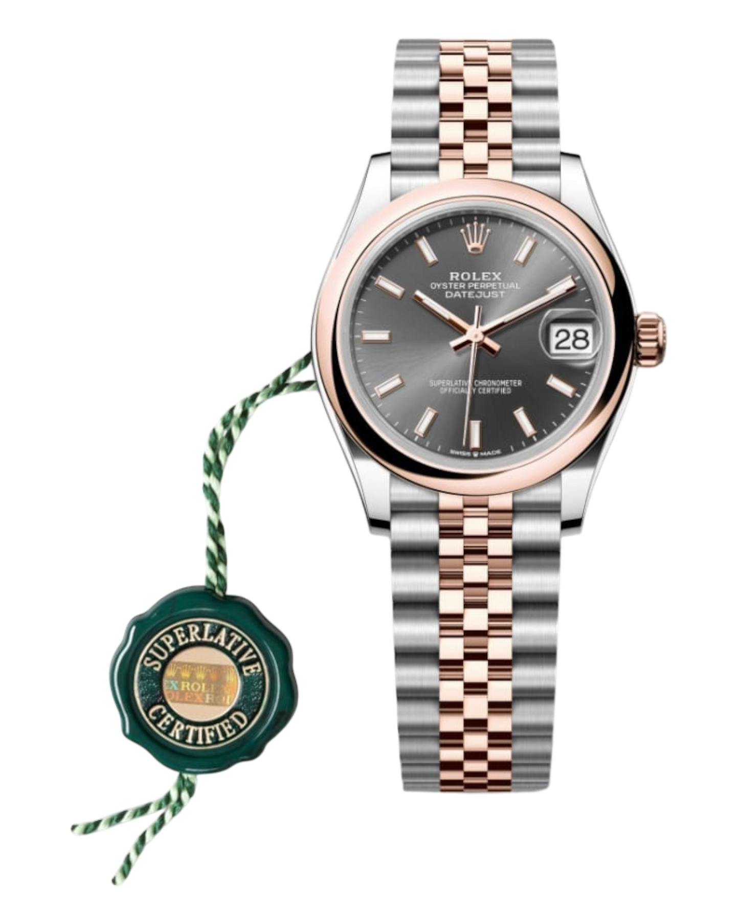 Rolex Datejust 31mm in Everose Rolesor with Grey Dial - U1 FACTORY - AUTOMATIK - Jubilee