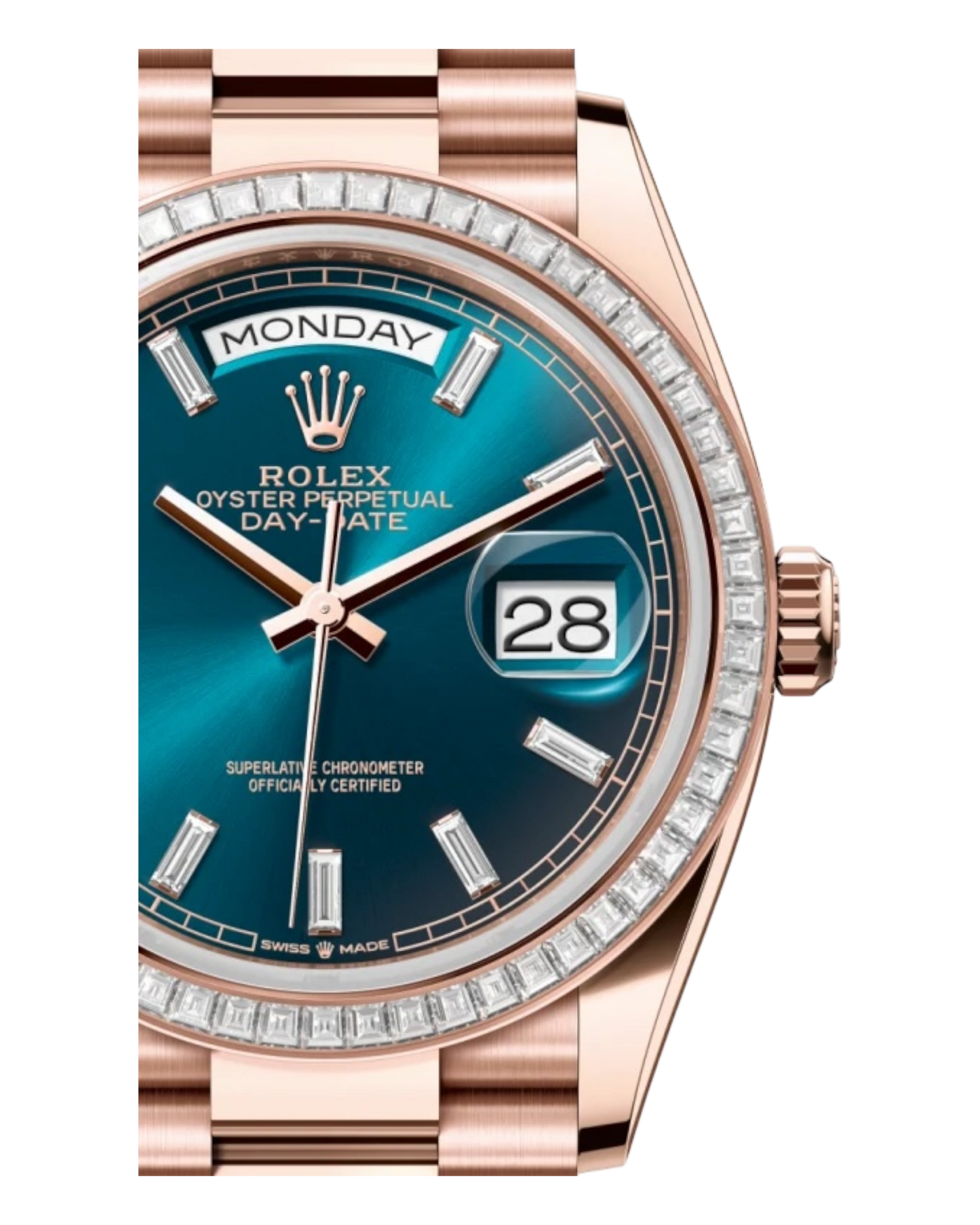 Rolex Day-Date Blue-Green Ombré Dial, 36mm Everose Gold President - U1 FACTORY - AUTOMATIK