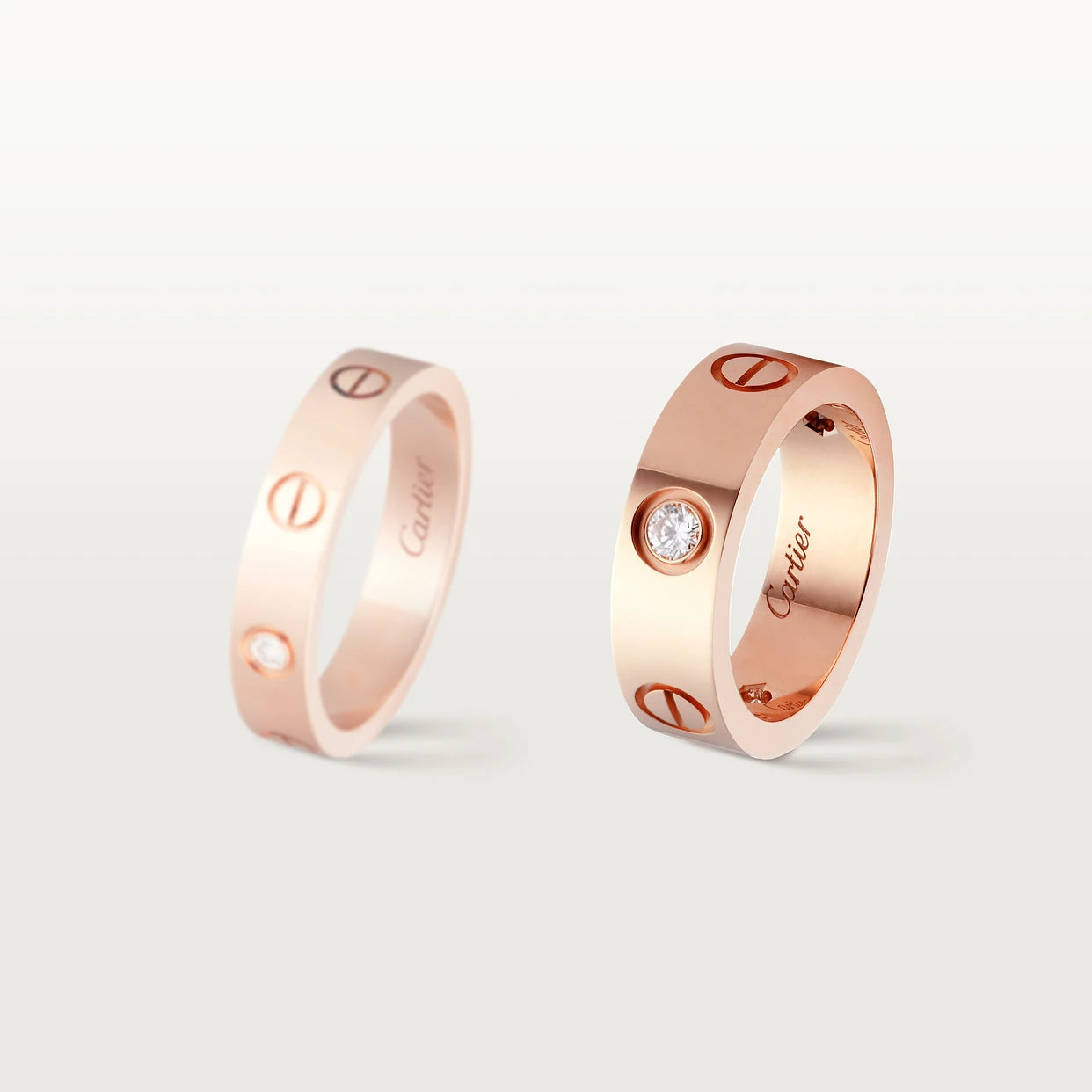 CARTIER LOVE RING SCHMAL MIT 3 DIAMANTEN- ROSÉGOLD - FULLSET