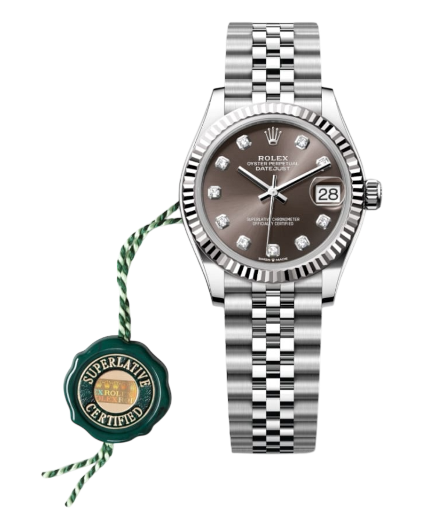 Rolex Datejust 31mm Brown with Diamonds Dial, Bicolor - U1 FACTORY - AUTOMATIK - Jubilee