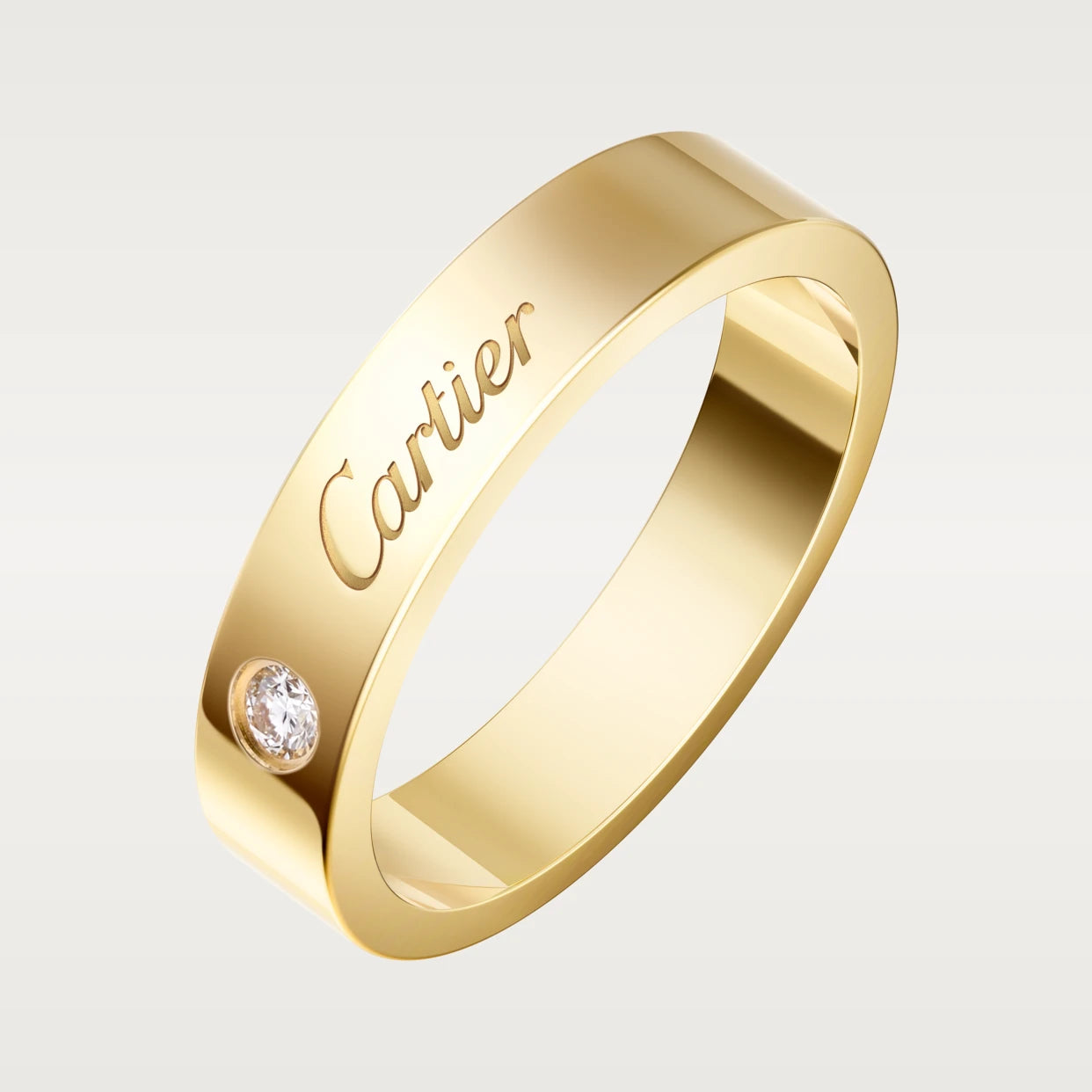 Cartier C de Cartier Ring aus Gelbgold mit einem Brillanten