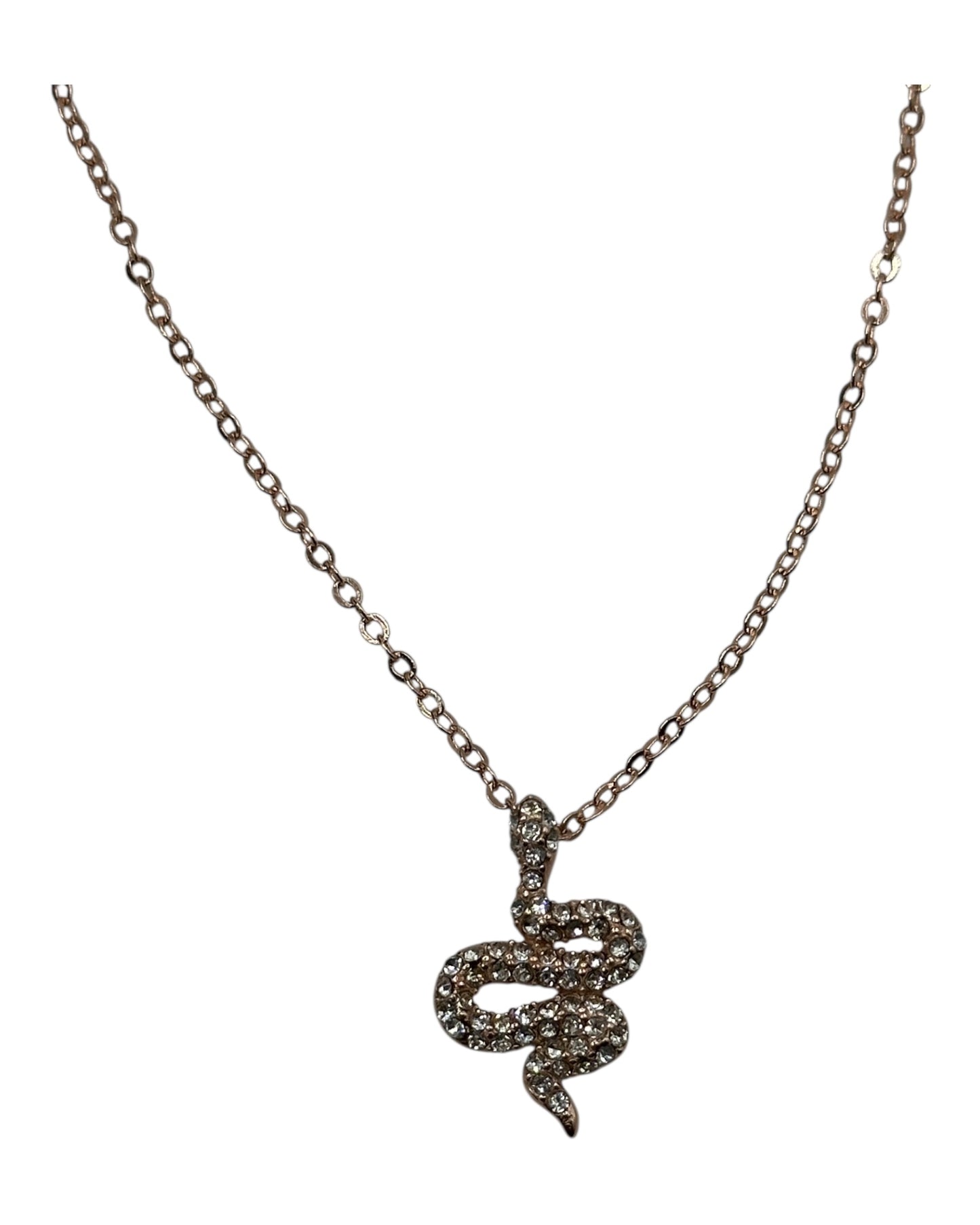 Swarovski Halskette mit Schlangen-Anhänger, roségoldfarben