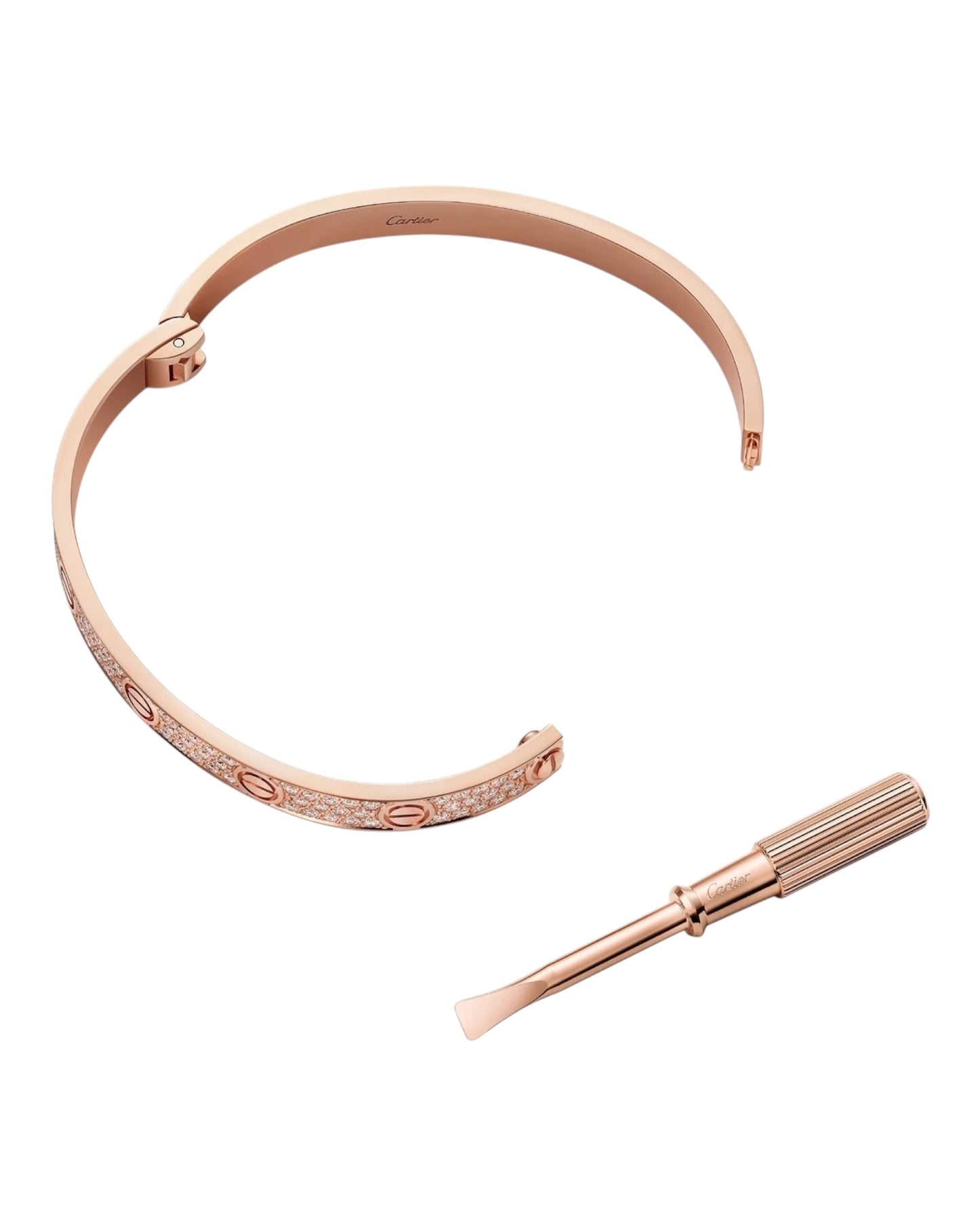 CARTIER LOVE ARMBAND - ICED OUT ROSÉGOLD - UNISEX - FULLSET