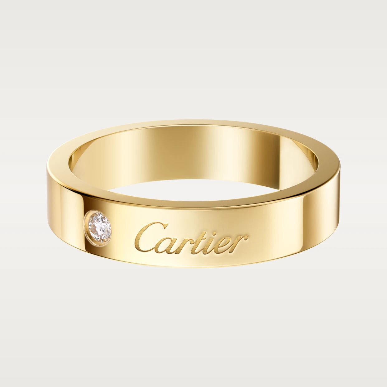 Cartier C de Cartier Ring aus Gelbgold mit einem Brillanten