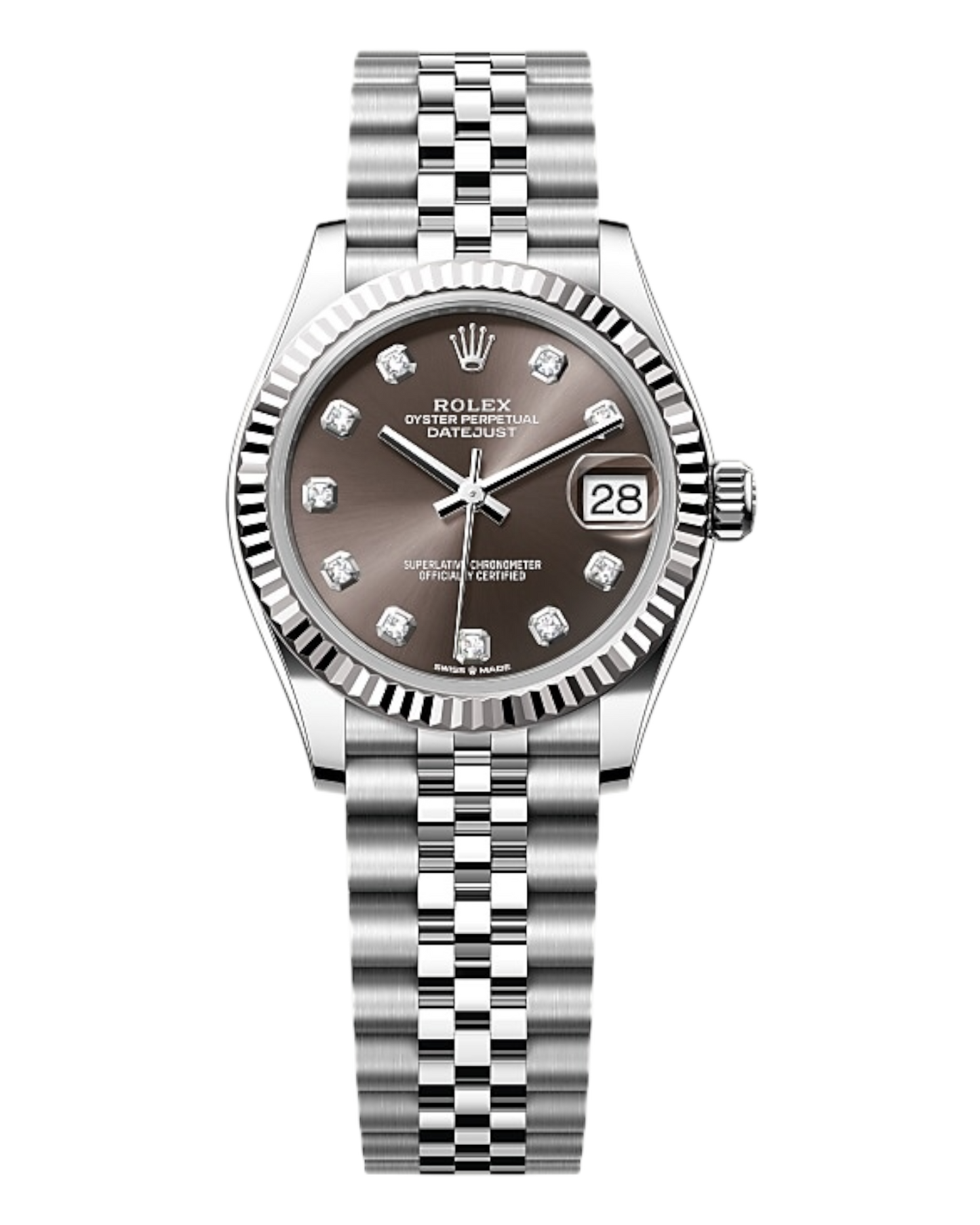 Rolex Datejust 31mm Brown with Diamonds Dial, Bicolor - U1 FACTORY - AUTOMATIK - Jubilee