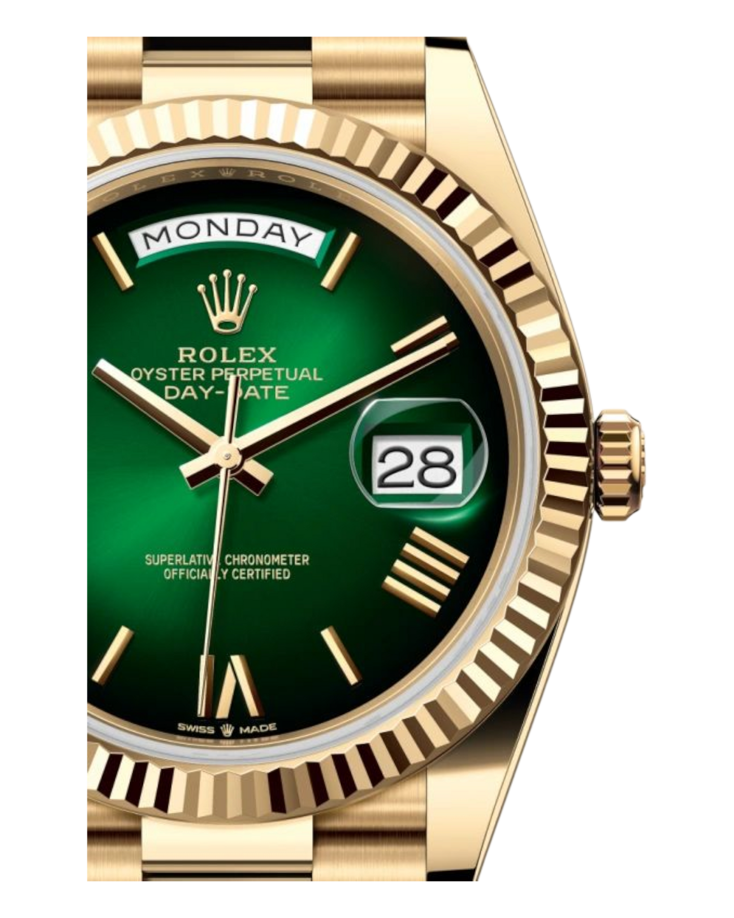 Rolex Day-Date Green Dial, 36mm Yellow Gold President - U1 FACTORY - AUTOMATIK