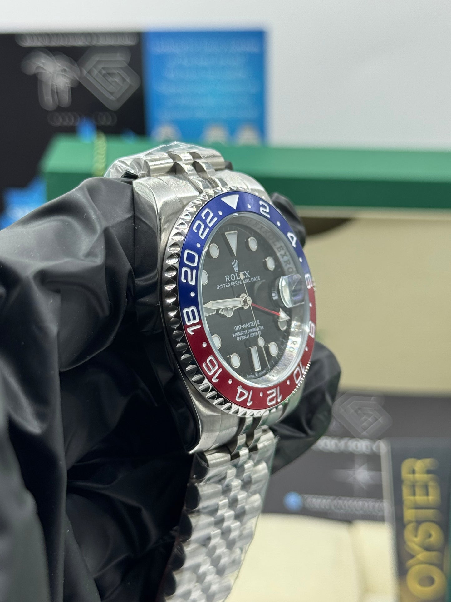 ROLEX GMT-MASTER II- PEPSI - JUBILEE - 40MM U1 FACTORY - AUTOMATIK