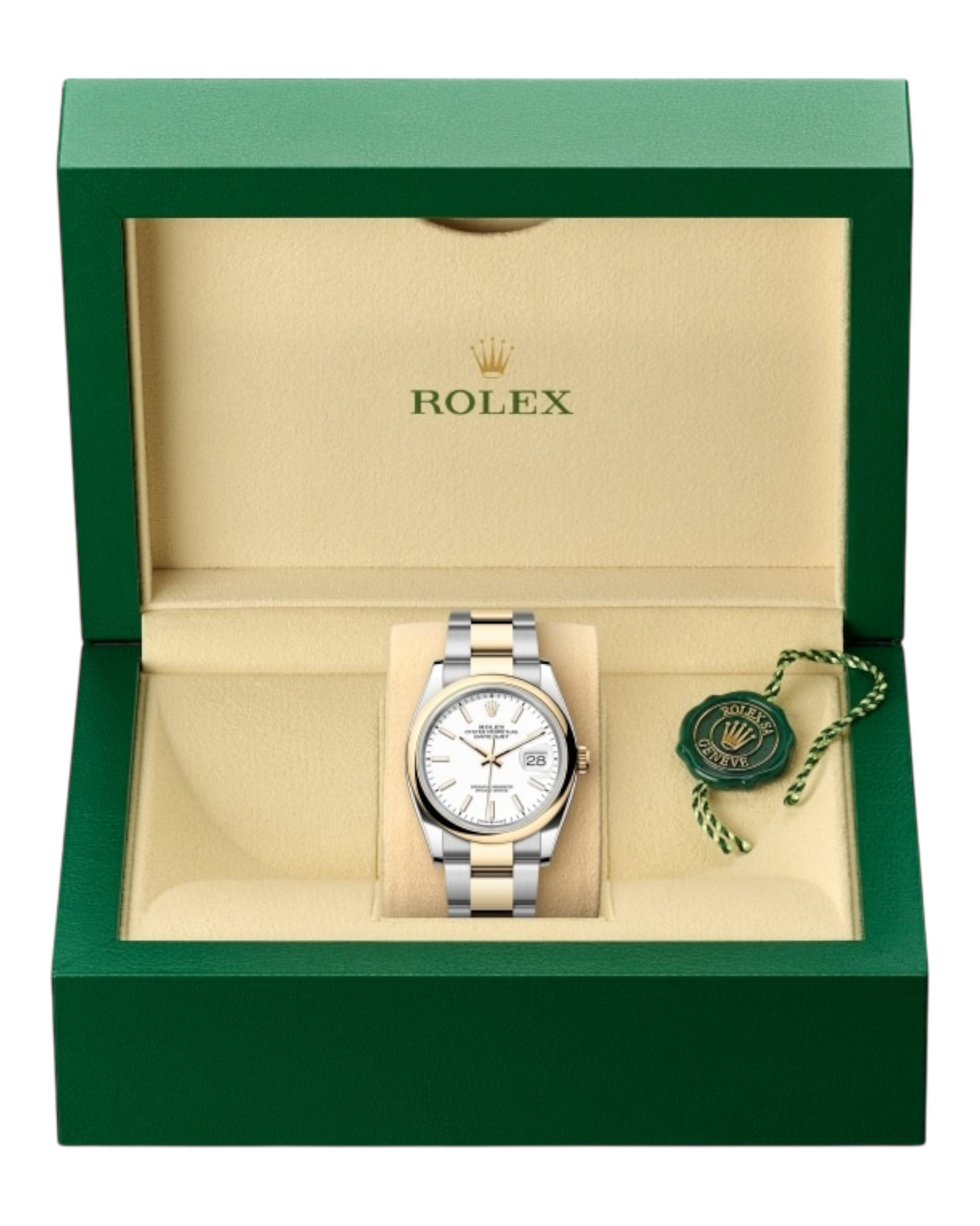 Rolex Datejust White Dial, Smooth Bezel, 36mm Two-Tone Oyster - U1 FACTORY - AUTOMATIK