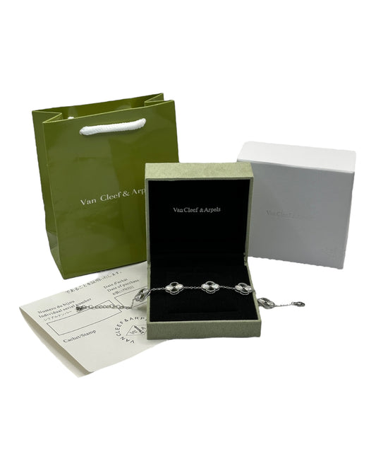 Van Cleef & Arpels Alhambra Armband mit Kleeblättern Silber