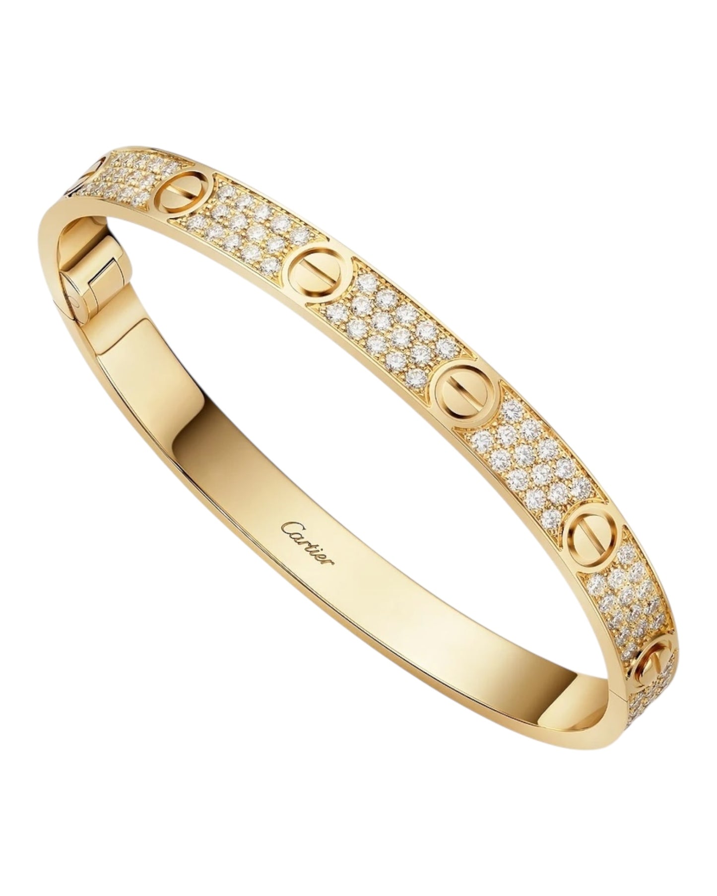 CARTIER LOVE ARMBAND - ICED OUT GOLD - UNISEX - FULLSET