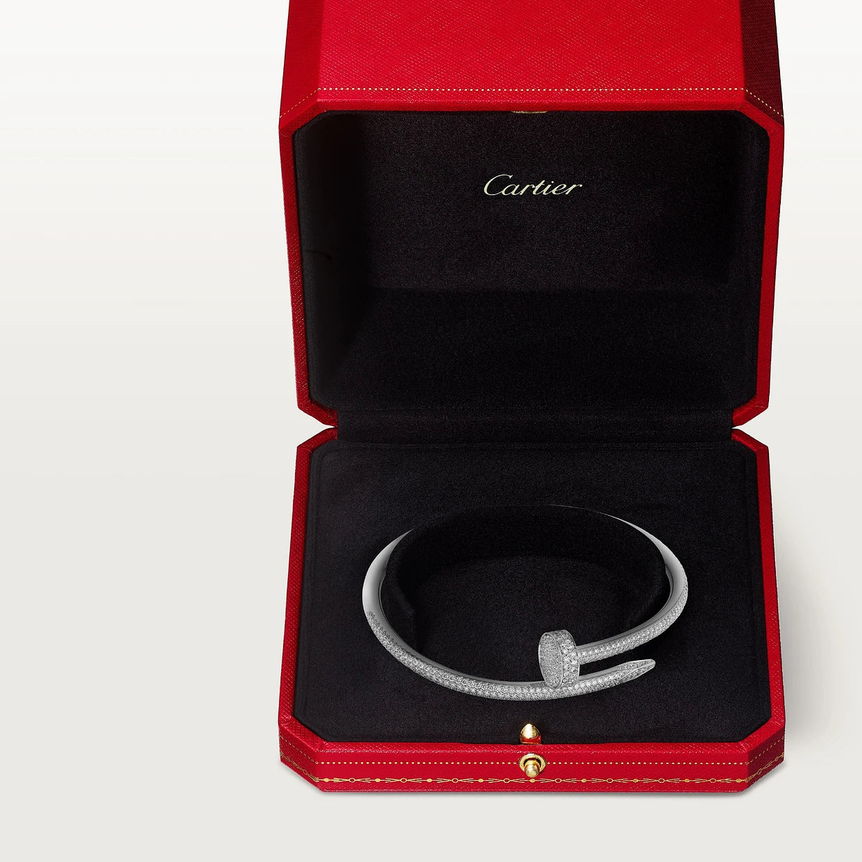 CARTIER ICED OUT NAGEL ARMBAND - WEIẞGOLD / SILBER - UNISEX - JUSTE UN CLOU - FULLSET