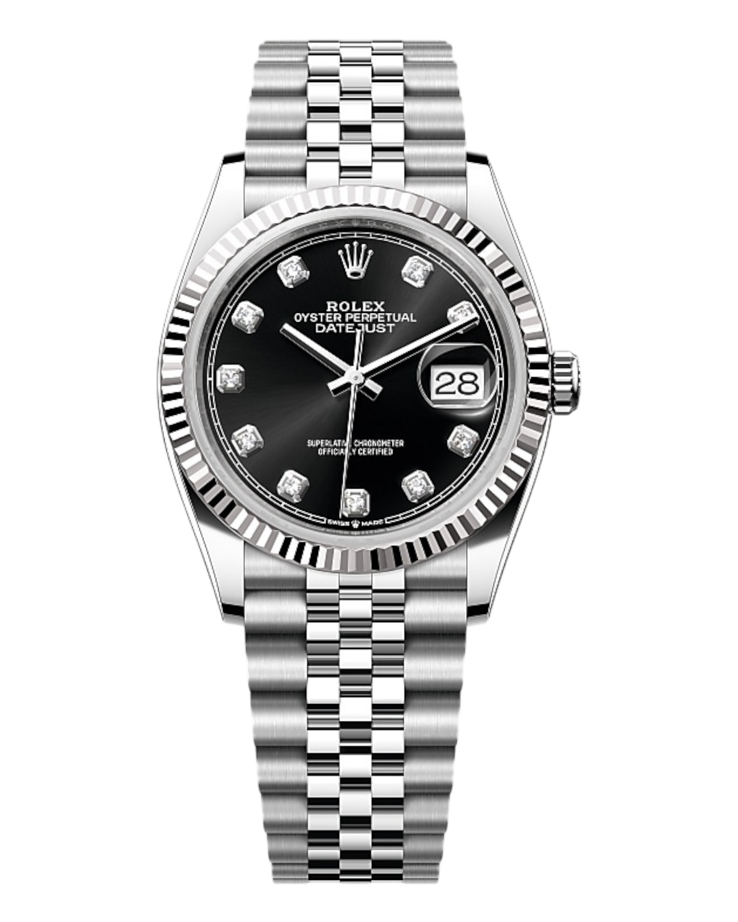 Rolex Datejust Black Dial with Diamonds 36mm Jubilee - U1 FACTORY - AUTOMATIK
