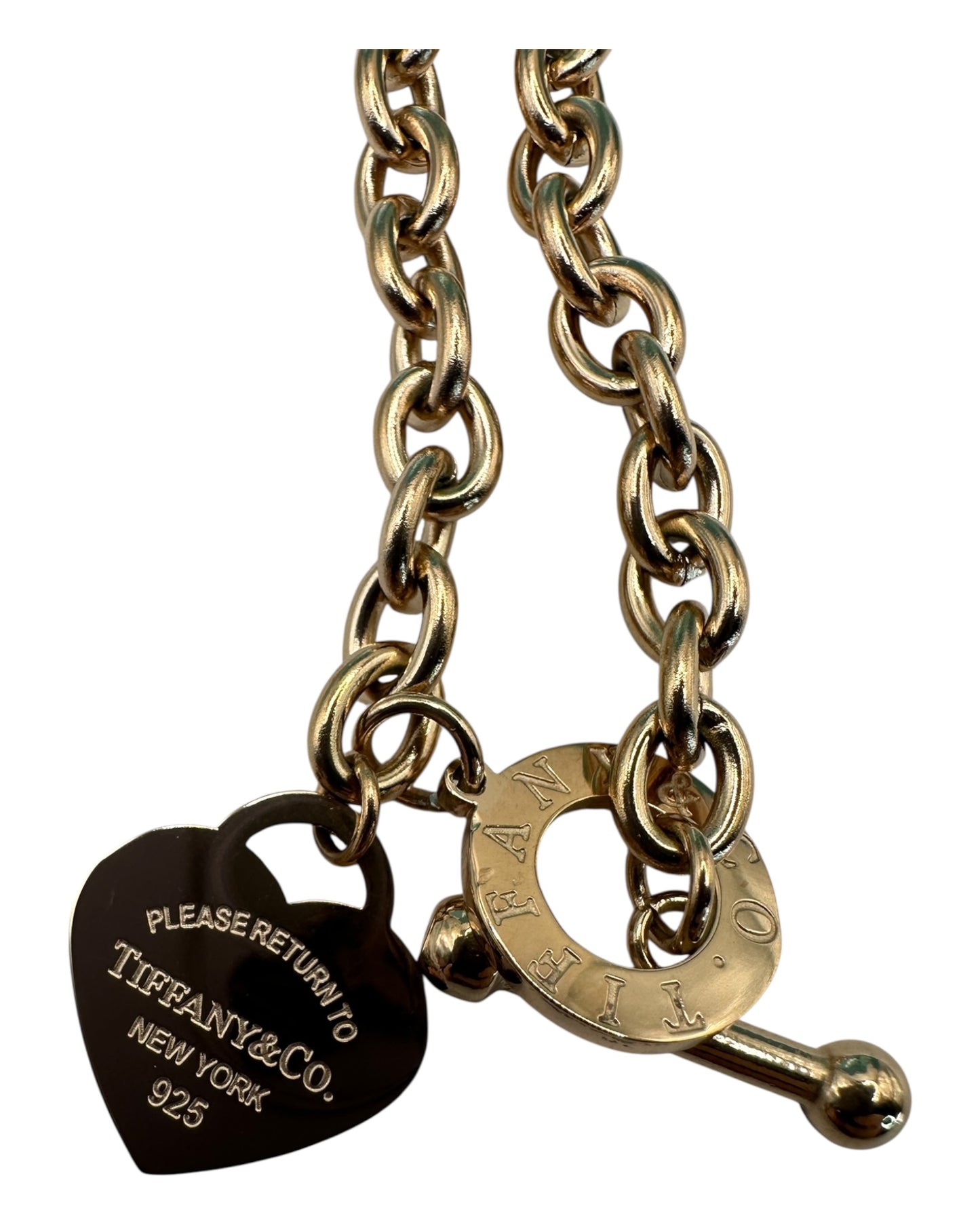 Tiffany & Co. Roségold Halskette mit Herz-Anhänger und Knebelverschluss