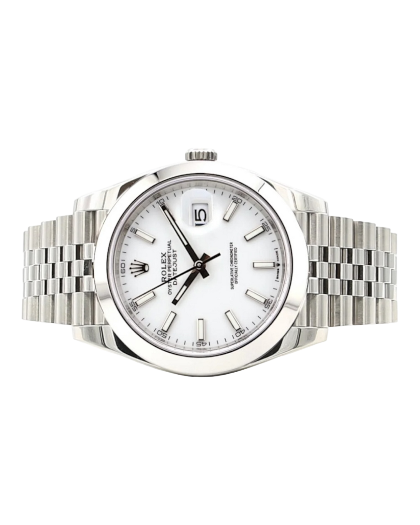 Rolex Datejust: 41mm - White Dial- smooth bezel - U1 FACTORY - AUTOMATIK - Jubilee
