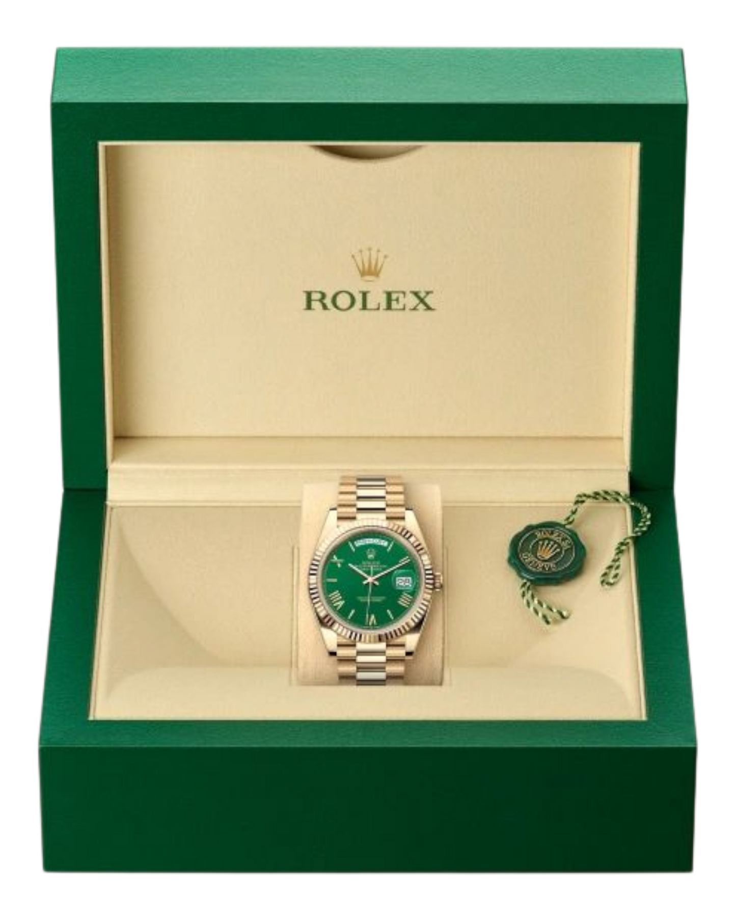 Rolex Day-Date Green Dial with Roman Numerals, 40mm Yellow Gold President - U1 FACTORY - AUTOMATIK