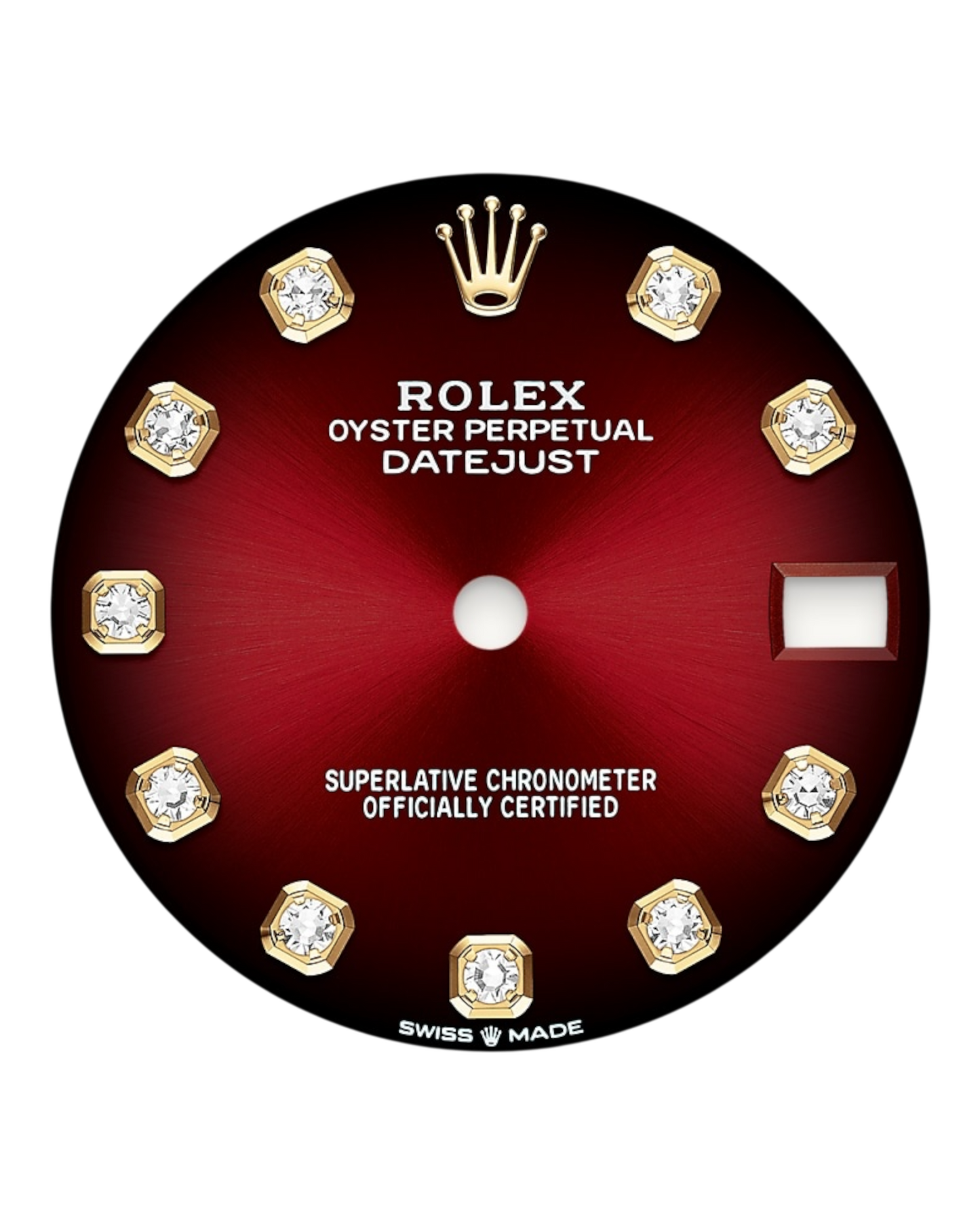 Rolex DATEJUST Red Dial with Diamonds , Diamond Bezel, 31mm Gold President - U1 FACTORY - AUTOMATIK