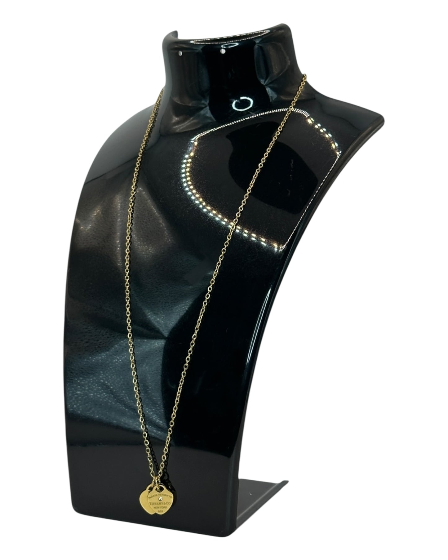 Tiffany & Co. Herzanhänger-Kette mit Diamant – 925 Gelbgold- Fullset