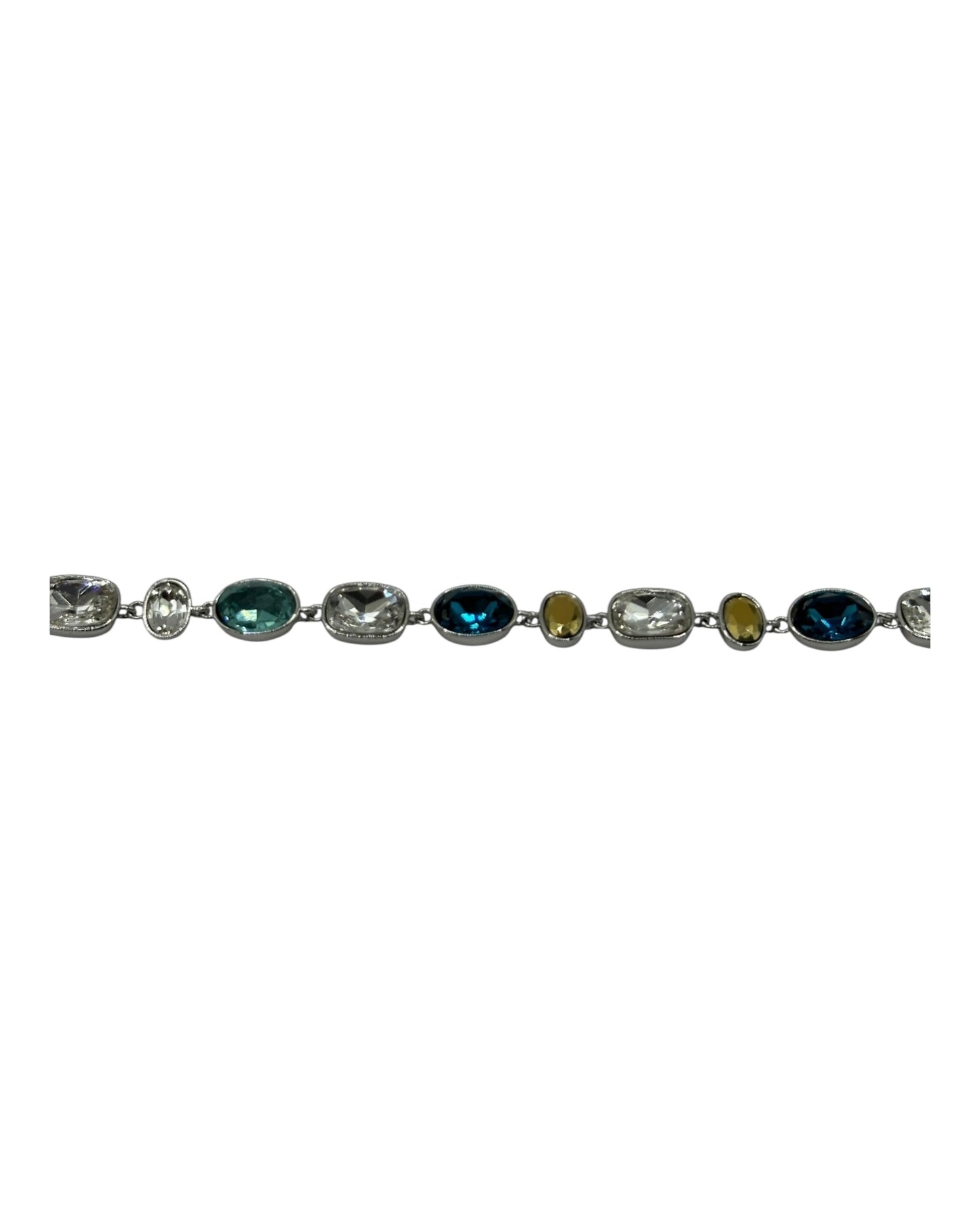 Swarovski Armband mit ovalen Steinen in Blautönen und Gelb