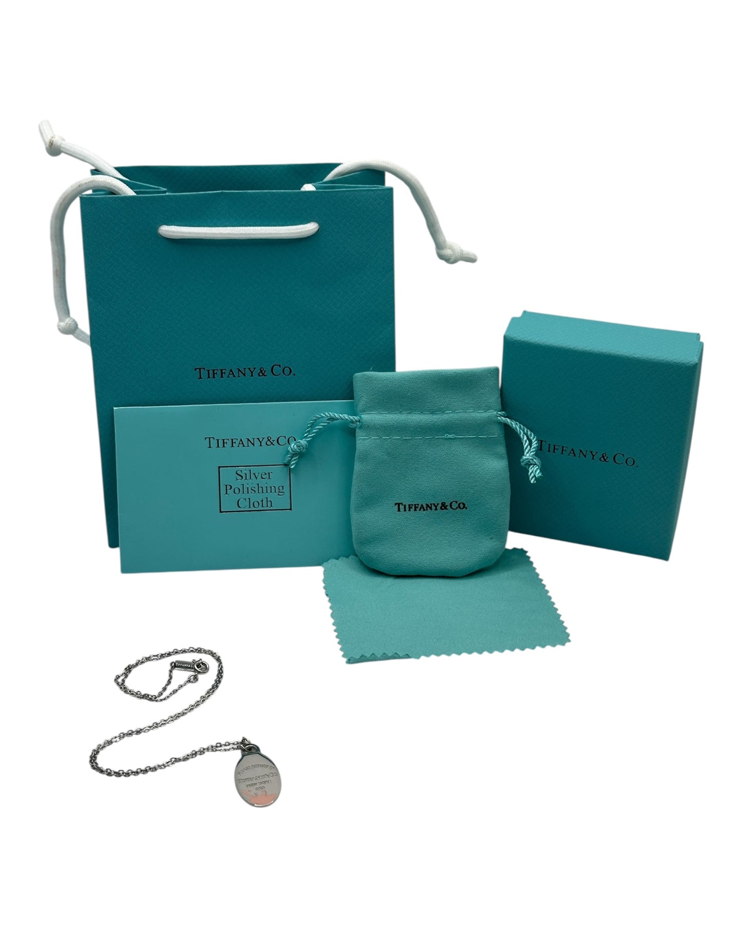 Tiffany & Co. Halskette pink mit ovalem Anhänger aus 925 Sterling-Silber