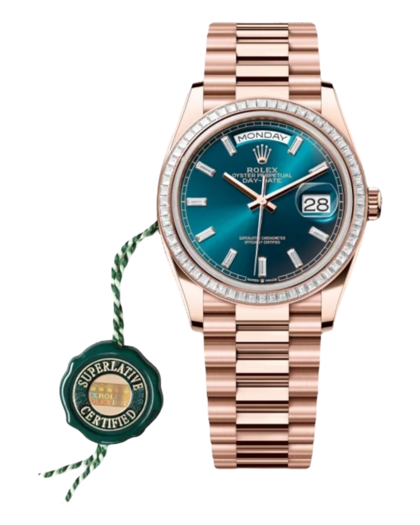Rolex Day-Date Blue-Green Ombré Dial, 36mm Everose Gold President - U1 FACTORY - AUTOMATIK