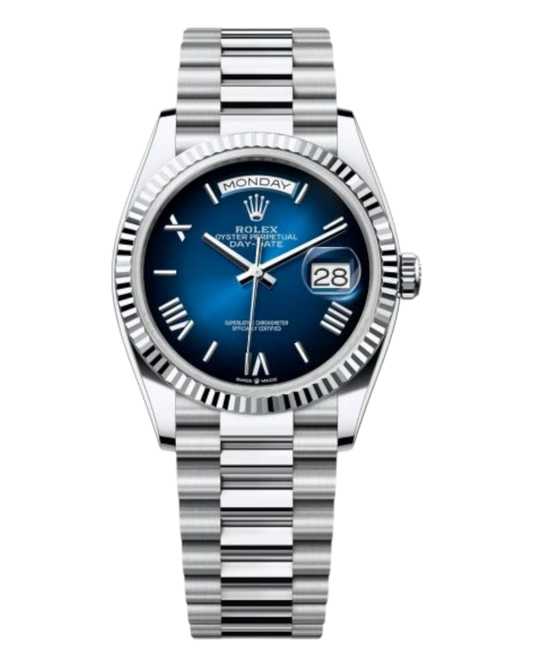 Rolex Day-Date Blue Dial with Roman Numerals, 36mm - U1 FACTORY - AUTOMATIK
