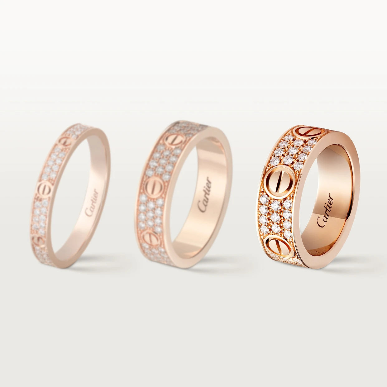CARTIER LOVE RING ICED OUT - ROSÉGOLD - FULLSET