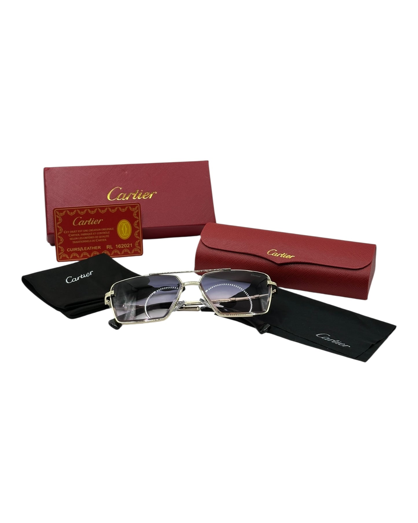 Cartier Sonnenbrille in Gold mit lilafarbene Gläser C4