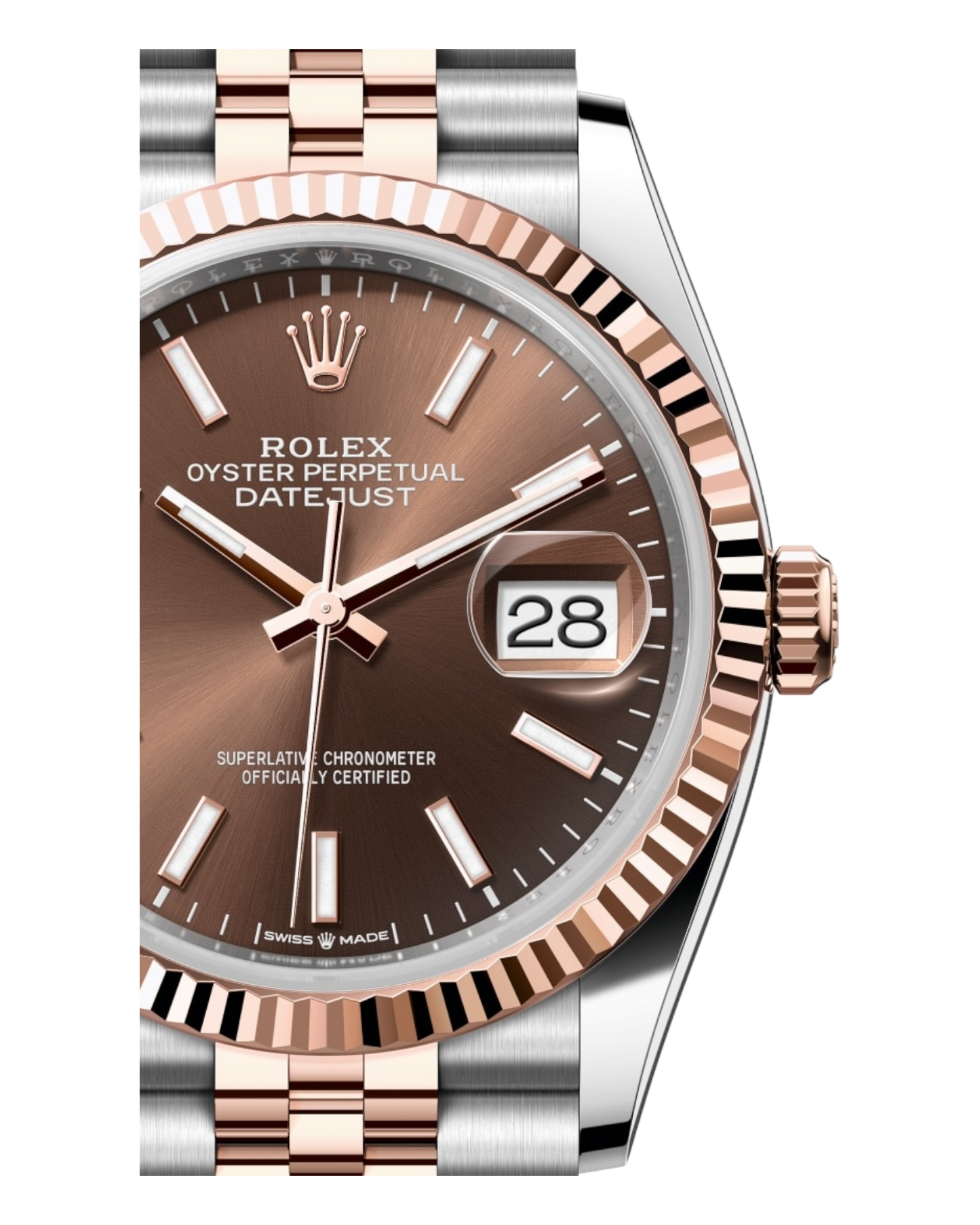 Rolex Datejust Chocolate 36mm Bicolor Rose Jubilee - U1 FACTORY - AUTOMATIK