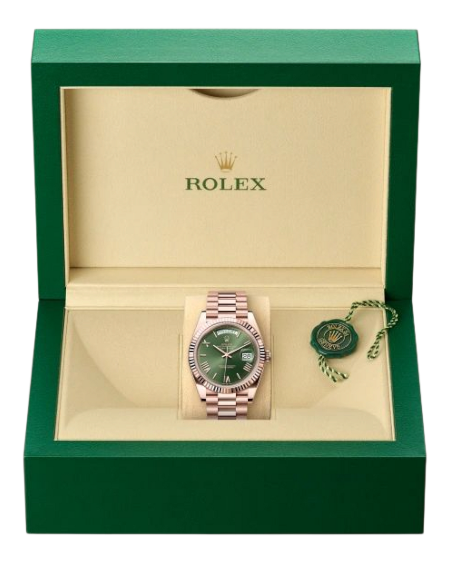 Rolex Day-Date Green Dial with Roman Numerals, 40mm Everose Gold President - U1 FACTORY - AUTOMATIK