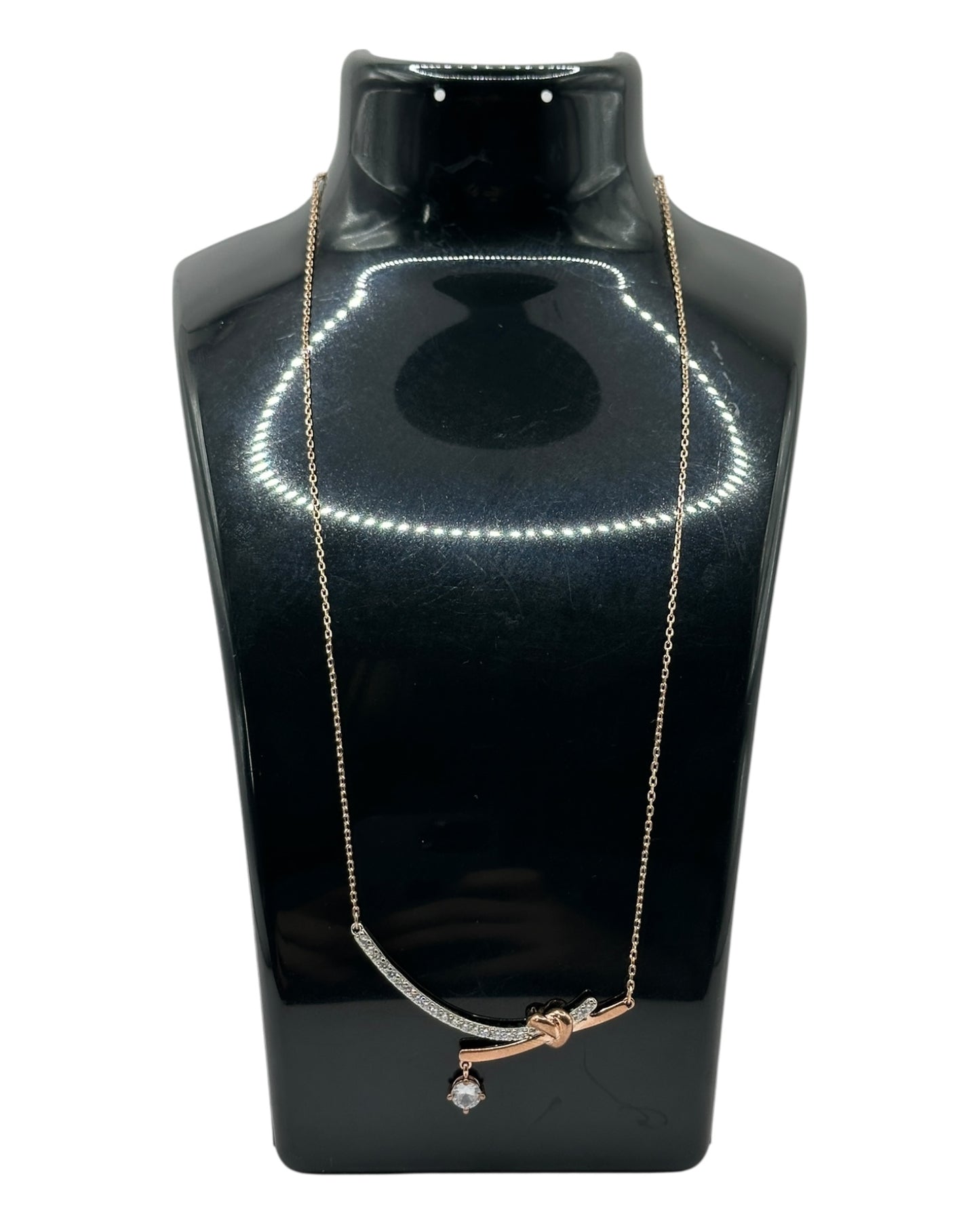 Swarovski Halskette mit Knoten-Design, Roségold