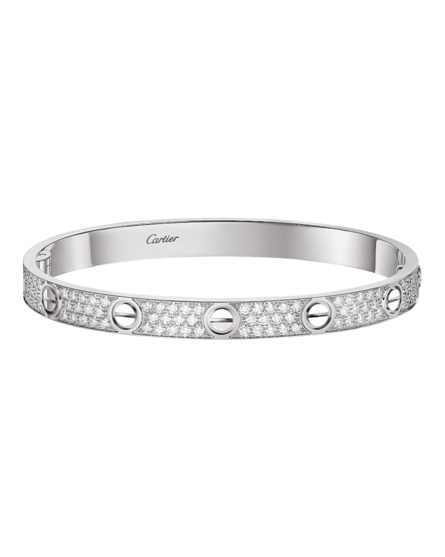 CARTIER LOVE ARMBAND - ICED OUT SILBER / WEIßGOLD - UNISEX - FULLSET