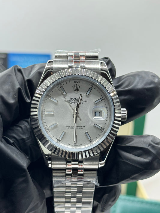 ROLEX DATE-JUST SILVER/HELLGRAU DIAL - JUBILEE- 40MM U1 FACTORY - AUTOMATIK