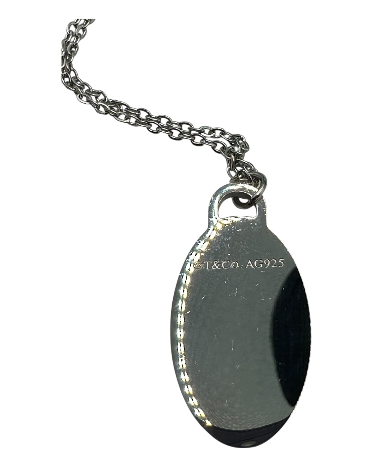 Tiffany & Co. Halskette pink mit ovalem Anhänger aus 925 Sterling-Silber