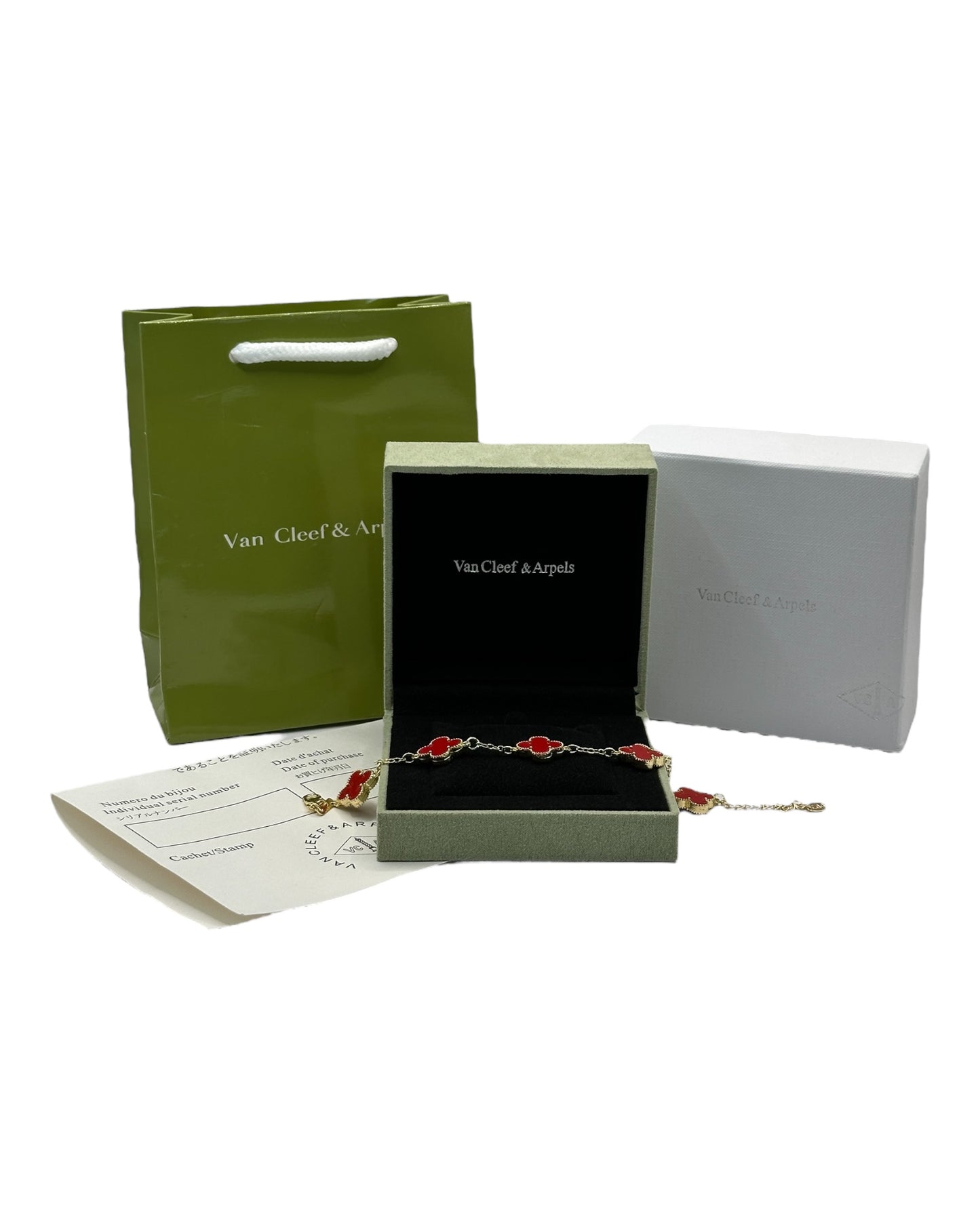 Van Cleef & Arpels Alhambra Armband mit Kleeblättern Rot