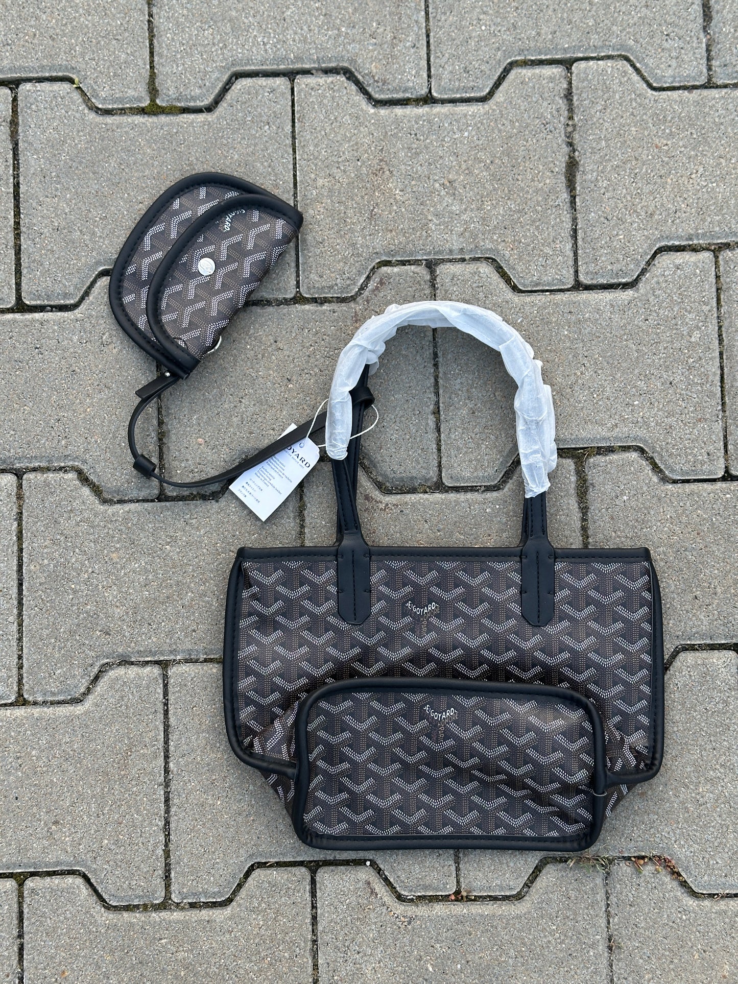 Goyard Saint Louis PM Tasche in Schwarz mit Pochette | 1:1 Replica