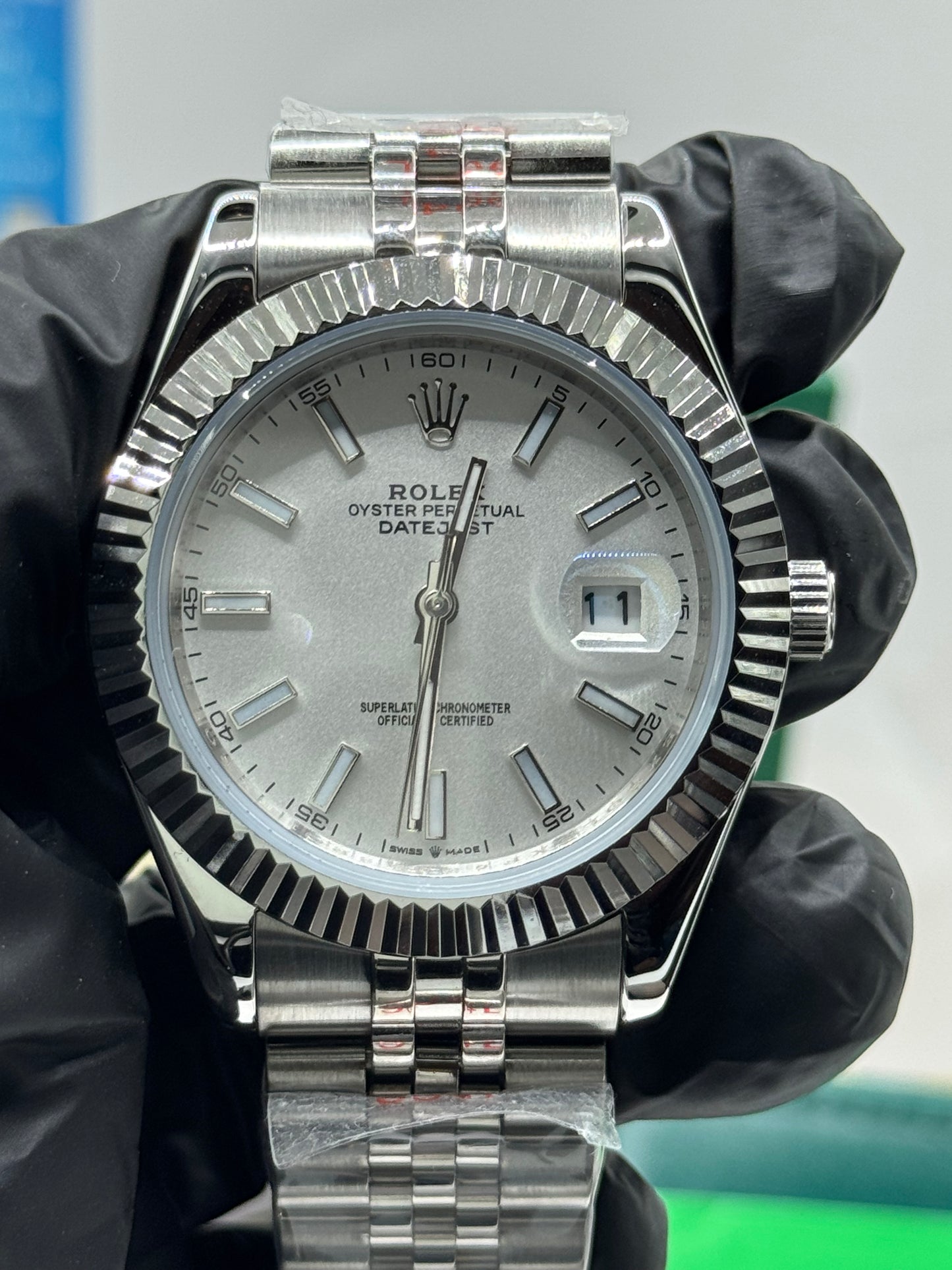 ROLEX DATE-JUST SILVER/HELLGRAU DIAL - JUBILEE- 40MM U1 FACTORY - AUTOMATIK