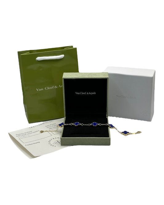 Van Cleef & Arpels Alhambra Armband mit Kleeblättern Blau