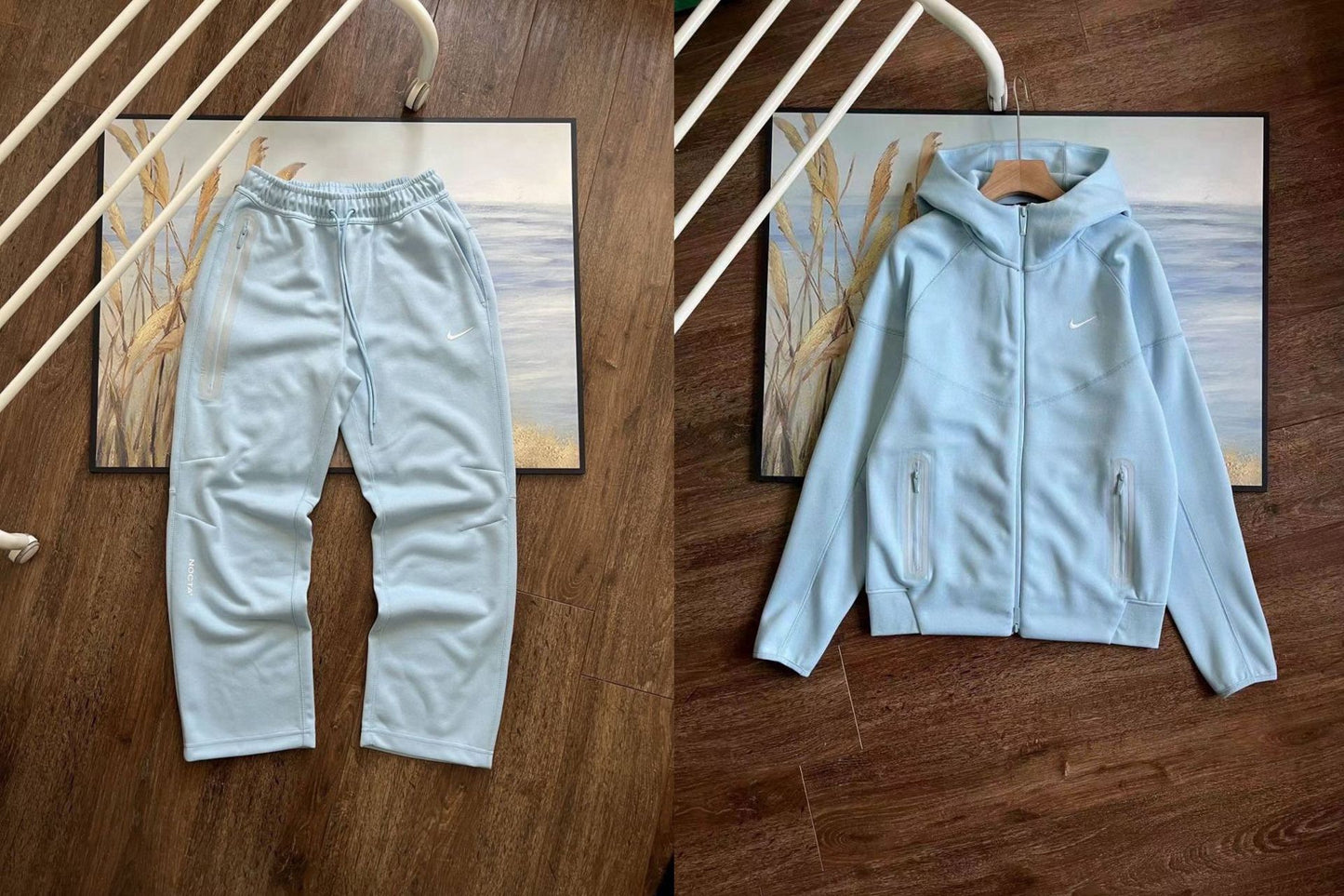 Set Nike x NOCTA Tech Fleece Kapuzen/pullover und Jogginghose - Hellblau , Grün , Schwarz
