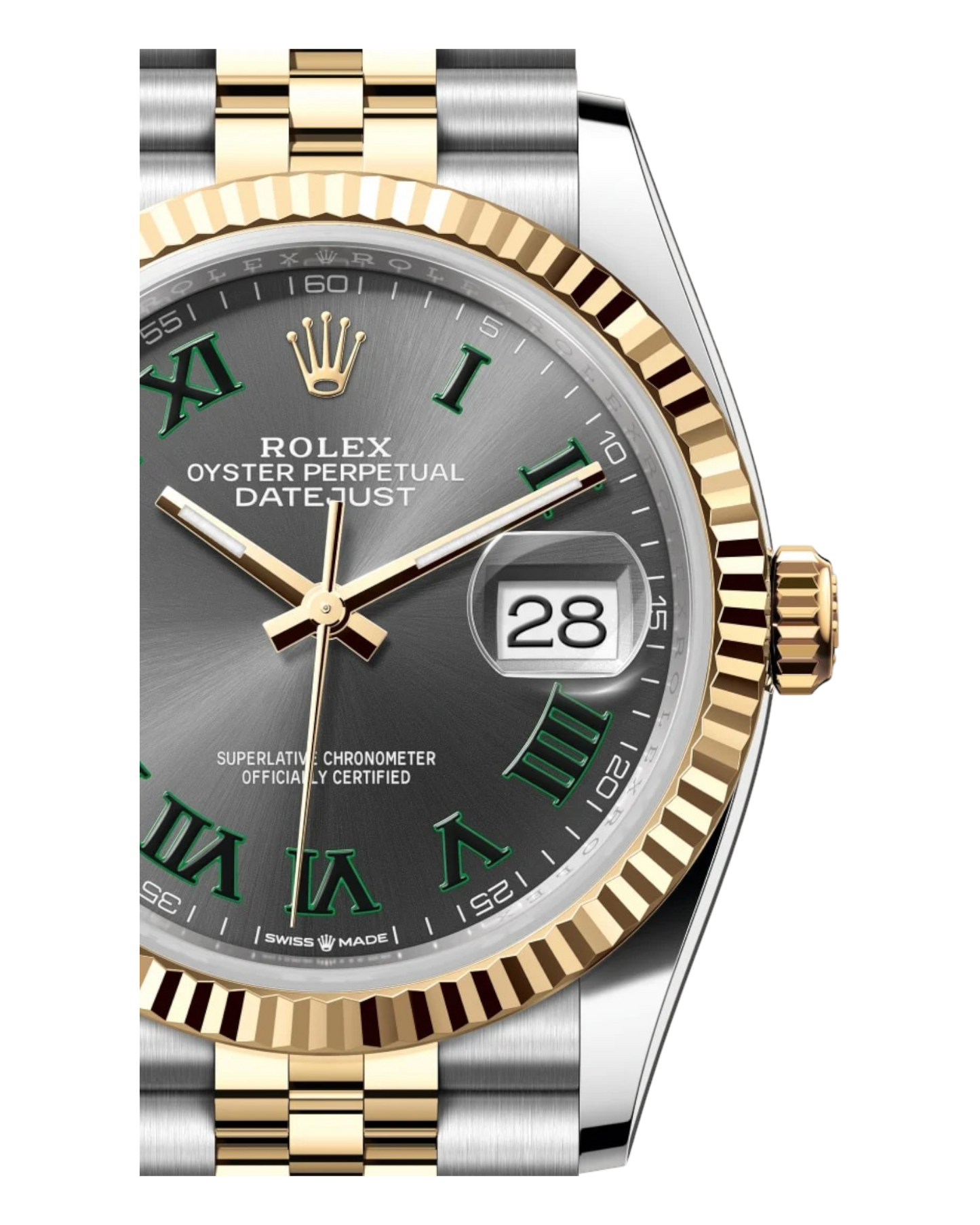 Rolex Datejust Slate Dial with Mint Green Roman Numerals 36mm Jubilee - U1 FACTORY - AUTOMATIK
