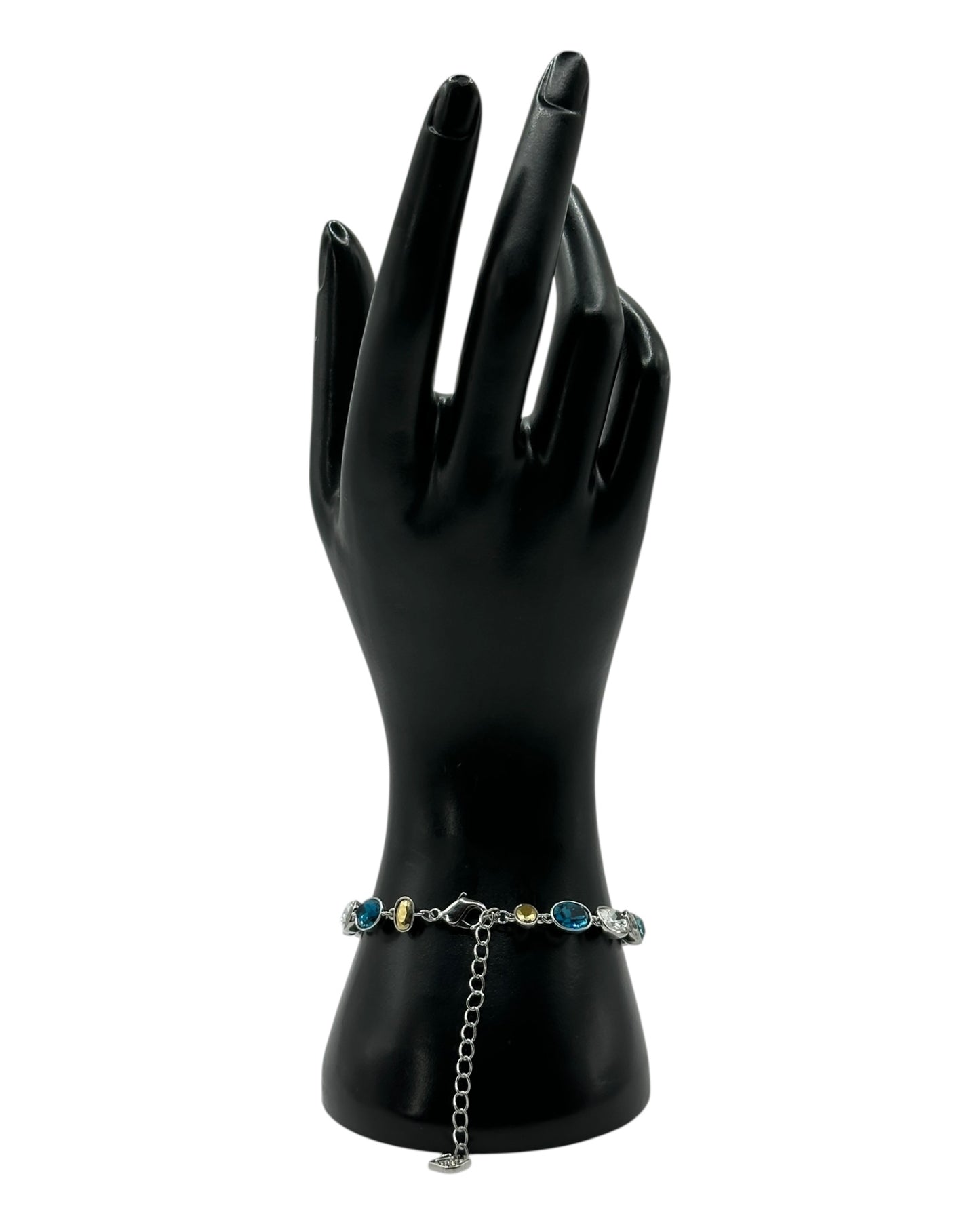 Swarovski Armband mit ovalen Steinen in Blautönen und Gelb