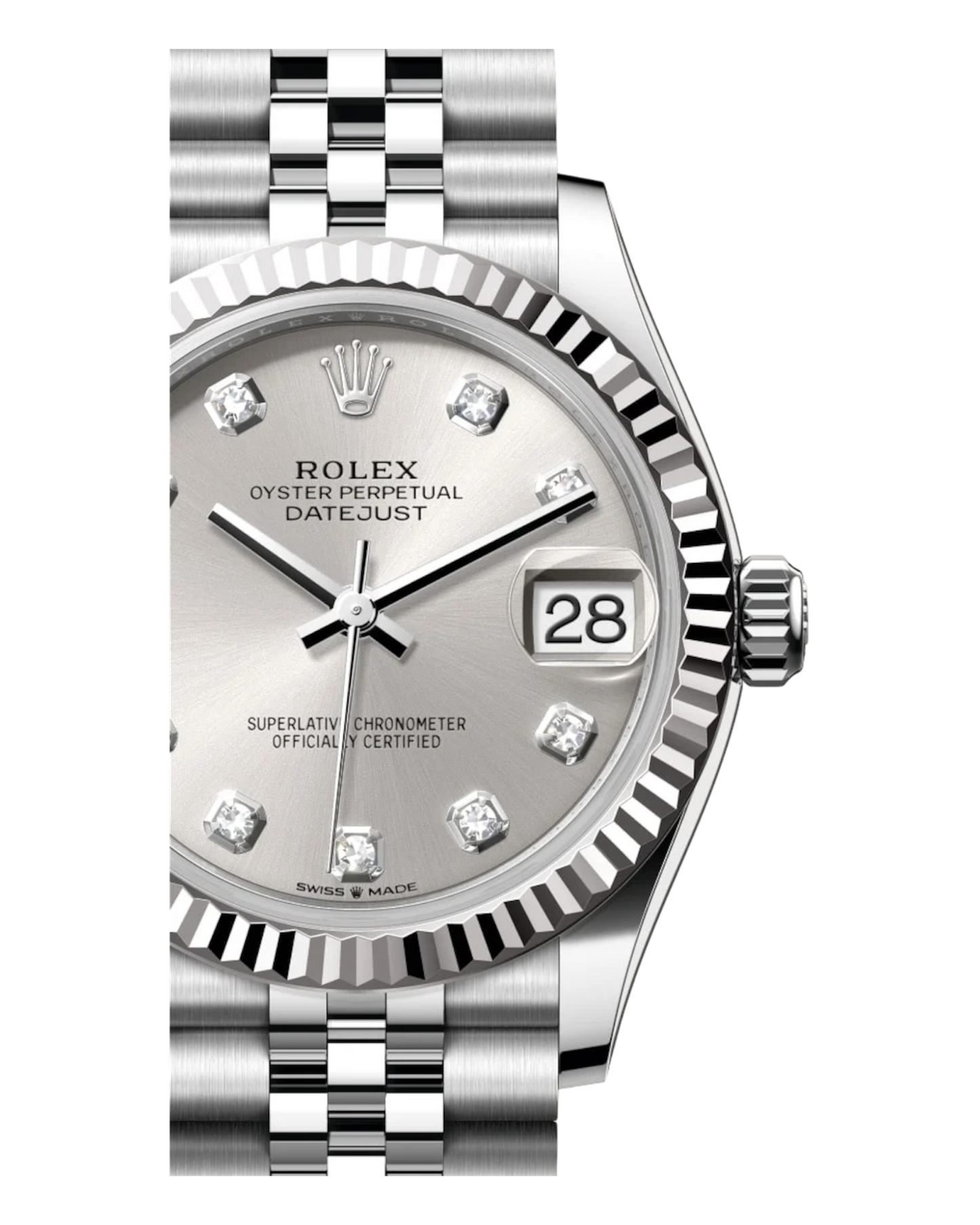 Rolex Datejust 31mm Silver with Diamonds Dial - U1 FACTORY - AUTOMATIK - Jubilee