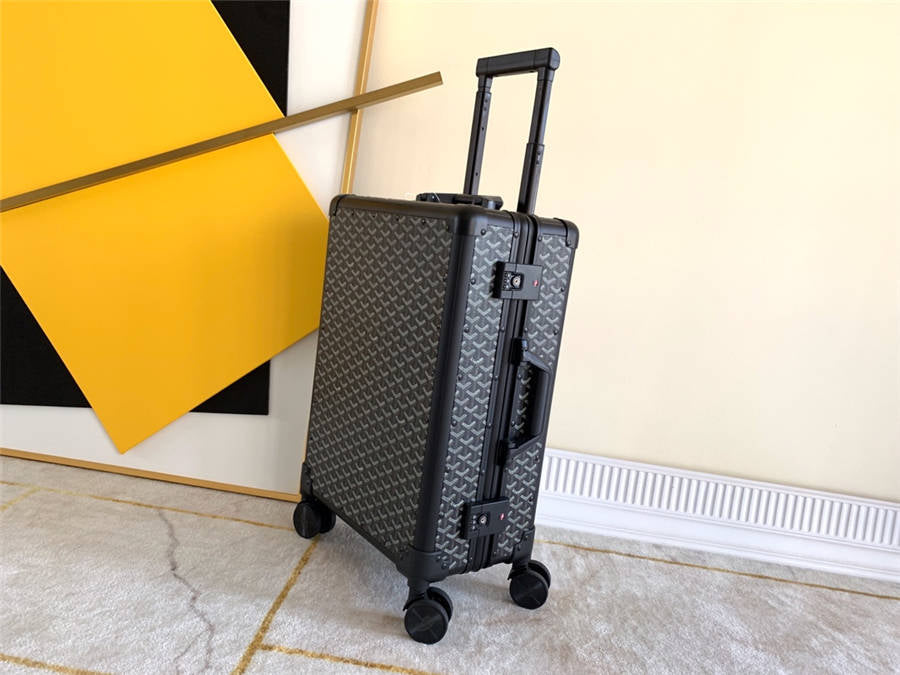 Goyard 1:1 Premium Trolley Suitcase – Luxury Chevron Design, Various Colors