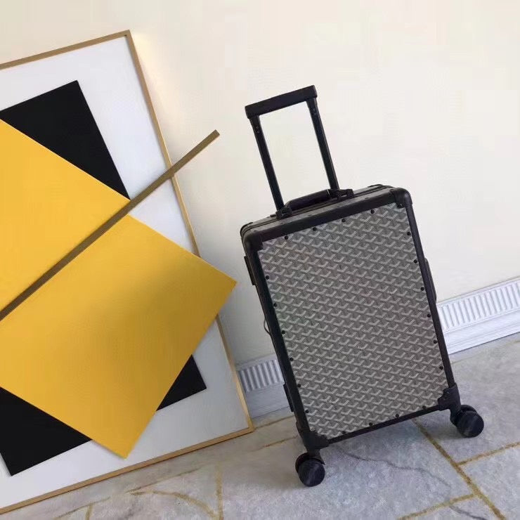 Goyard 1:1 Premium Trolley Suitcase – Luxury Chevron Design, Various Colors