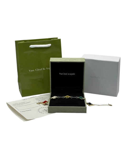 Van Cleef & Arpels Alhambra Armband mit Kleeblättern Mehrfarbig