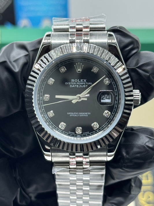 ROLEX DATE JUST - BLACK DIAMOND - OYSTER - 41MM U1 FACTORY - AUTOMATIK