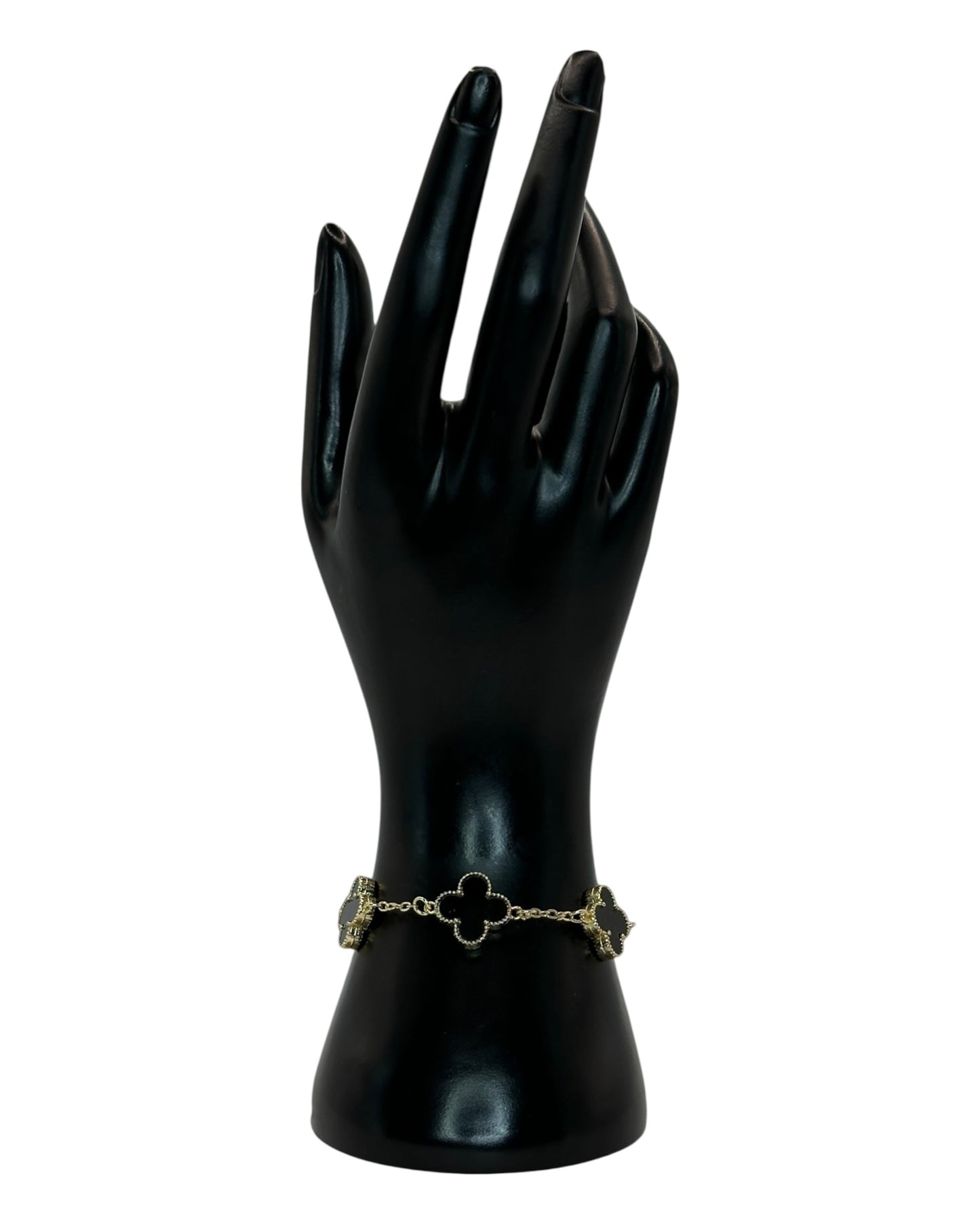 Van Cleef & Arpels Alhambra Armband mit Kleeblättern Schwarz