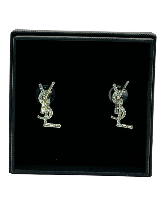 YSL Logo Ohrringe Gold