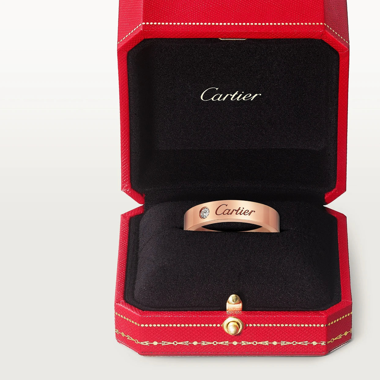 Cartier C de Cartier Ring aus Roségold mit einem Brillanten
