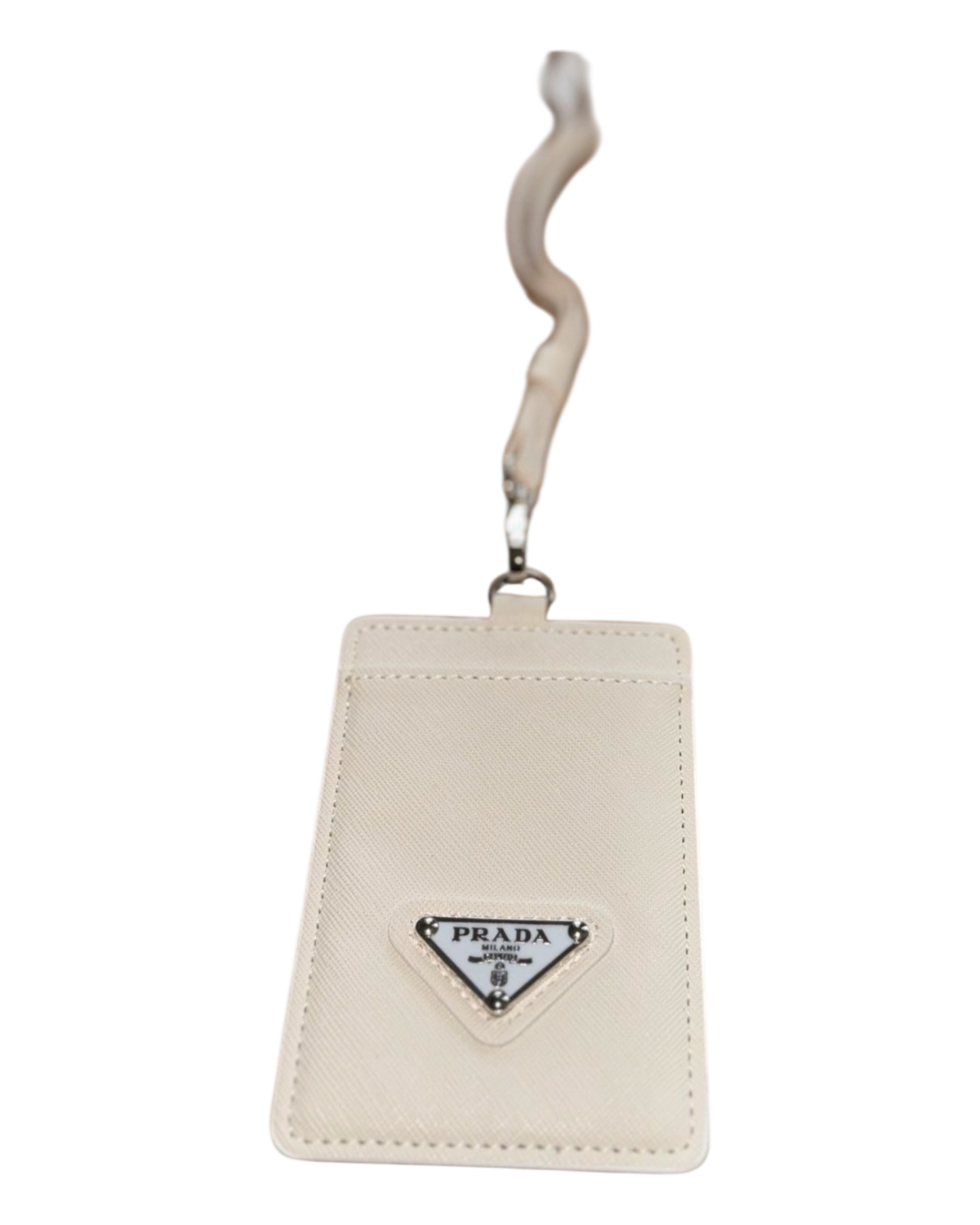 PRADA Neck Cardholder / Ausweisetui – Weiß / Schwarz