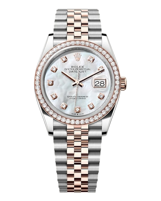 Rolex Datejust White Dial with Diamond Markers, 31mm Bicolor Jubilee - U1 FACTORY - AUTOMATIK